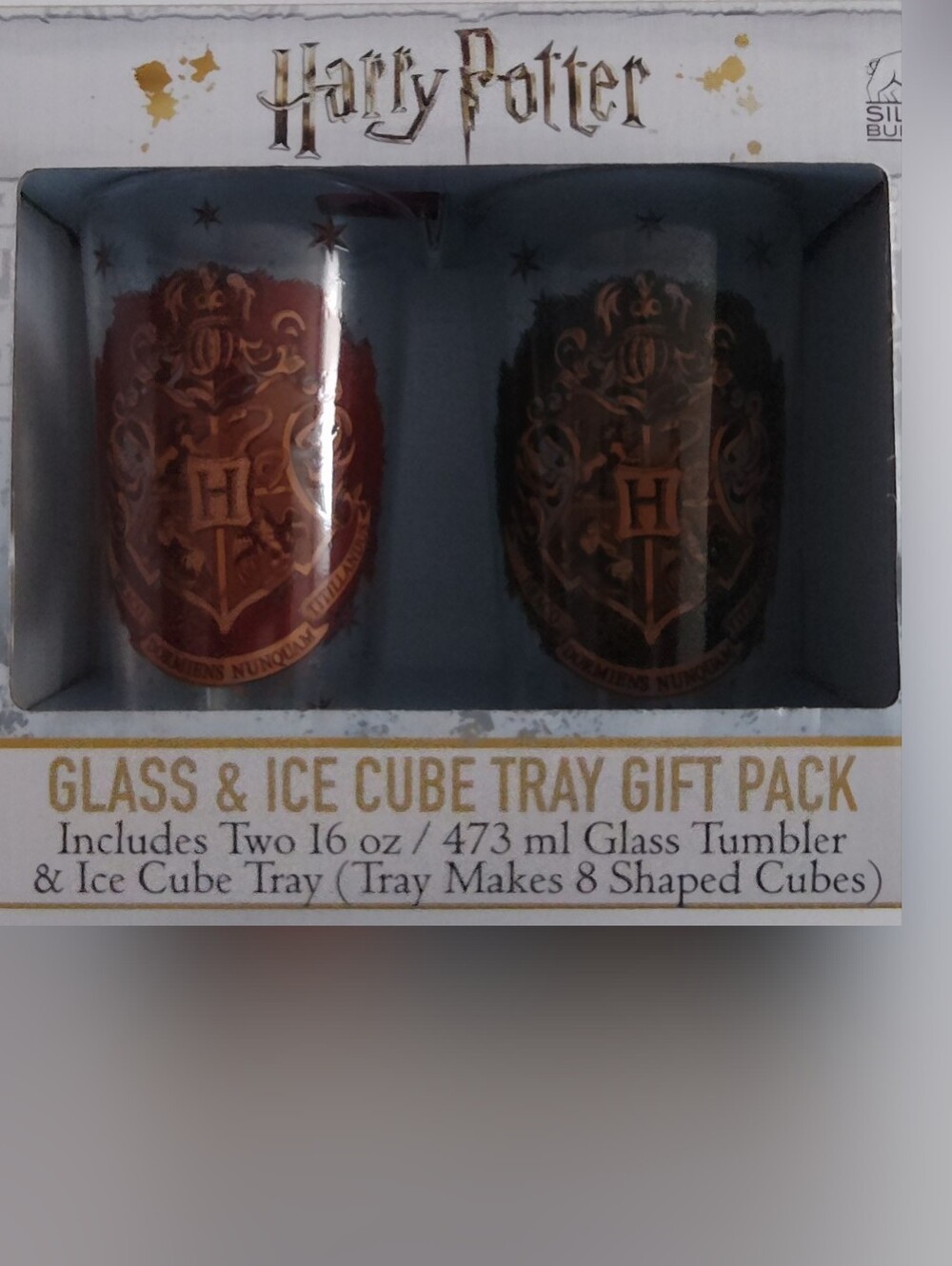 Harry Potter Glass & Ice Cube Tray Gift Pack NWT